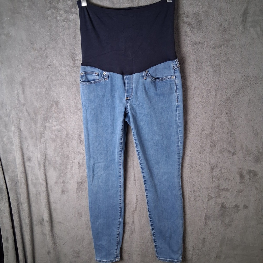 Gap 1969 Maternity Skinny Jeans Medium Indigo Full Panel Blue 29R 167881-00